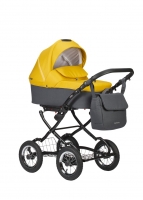 Коляска 2 в 1 Indigo Charlotte Sity Classic 12, Cs 08 (Темно-серый + Желтый)