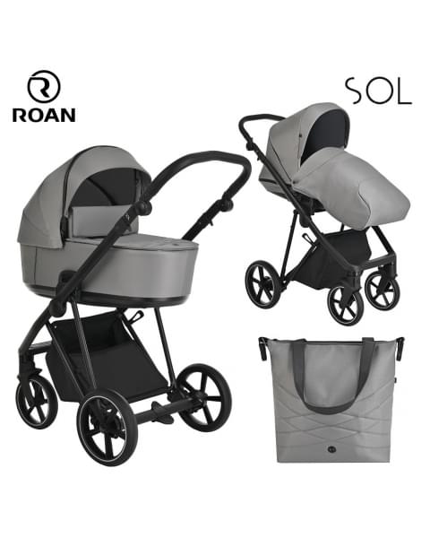 Коляска 2 в 1 Roan Sol, Cloud Grey (Серый)
