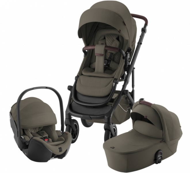 Коляска 3 в 1 Britax Roemer Smile 5Z Lux Collection, Urban Olive (Темно-зеленый) + Автокресло Baby-Safe Pro, Urban Olive (Темно-зеленый)
