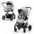 Коляска 3 в 1 Cybex Balios S Lux New 2023 шасси Silver, Lava Grey (Серый / шасси Серебро / с дождевиком)