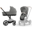 Коляска 3 в 1 Cybex Priam IV Chrome Brown complete и автокресло Aton B2 i-Size Bay Blue Mirage Grey