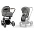 Коляска 3 в 1 Cybex Priam IV Chrome Brown complete и автокресло Aton B2 i-Size Bay Blue Mirage Grey