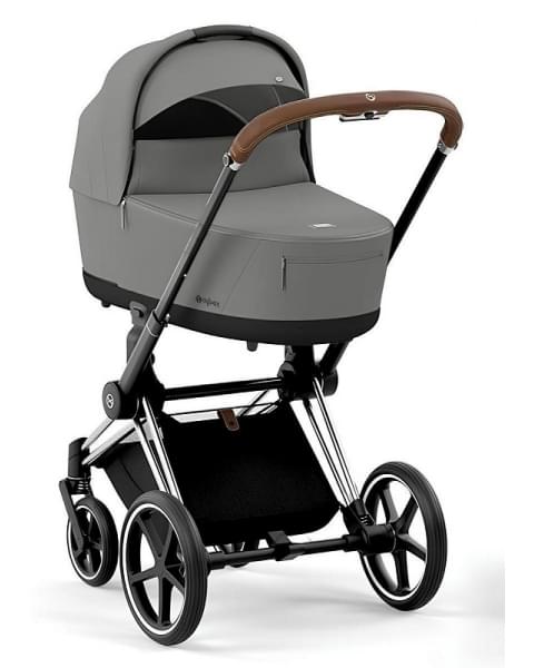 Коляска 3 в 1 Cybex Priam IV Chrome Brown complete и автокресло Aton B2 i-Size Bay Blue Mirage Grey