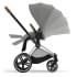 Коляска 3 в 1 Cybex Priam IV Chrome Brown complete и автокресло Aton B2 i-Size Bay Blue Mirage Grey