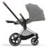 Коляска 3 в 1 Cybex Priam IV Chrome Brown complete и автокресло Aton B2 i-Size Bay Blue Mirage Grey