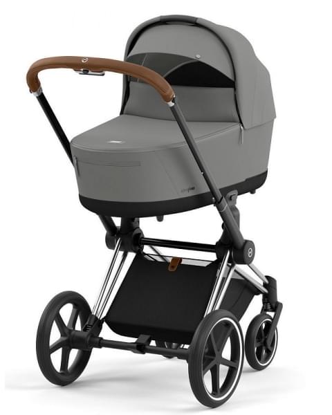 Коляска 3 в 1 Cybex Priam IV Chrome Brown complete и автокресло Aton B2 i-Size Bay Blue Mirage Grey