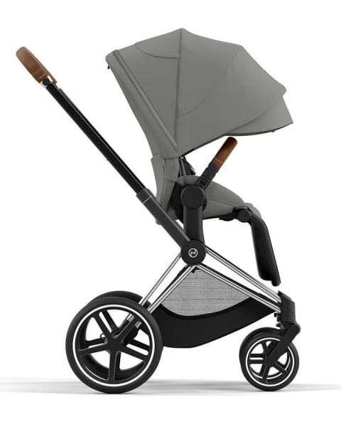 Коляска 3 в 1 Cybex Priam IV Chrome Brown complete и автокресло Aton B2 i-Size Bay Blue Mirage Grey