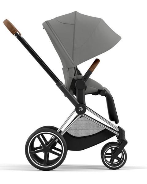 Коляска 3 в 1 Cybex Priam IV Chrome Brown complete и автокресло Aton B2 i-Size Bay Blue Mirage Grey