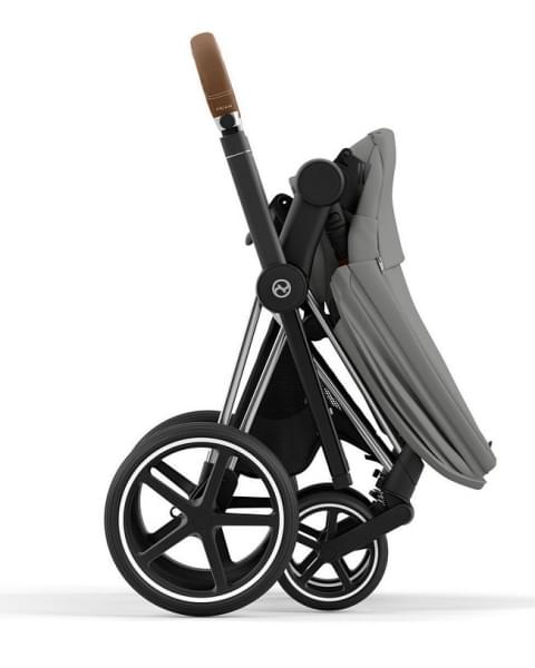 Коляска 3 в 1 Cybex Priam IV Chrome Brown complete и автокресло Aton B2 i-Size Bay Blue Mirage Grey