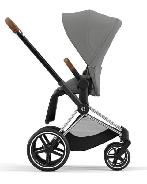 Коляска 3 в 1 Cybex Priam IV Chrome Brown complete и автокресло Aton B2 i-Size Bay Blue Mirage Grey