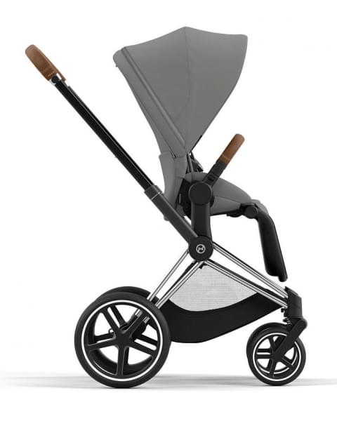 Коляска 3 в 1 Cybex Priam IV Chrome Brown complete и автокресло Aton B2 i-Size Bay Blue Mirage Grey