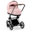 Коляска 3 в 1 Cybex Priam IV Chrome Brown и автокресло Aton B2 i-Size Bay Blue Peach Pink