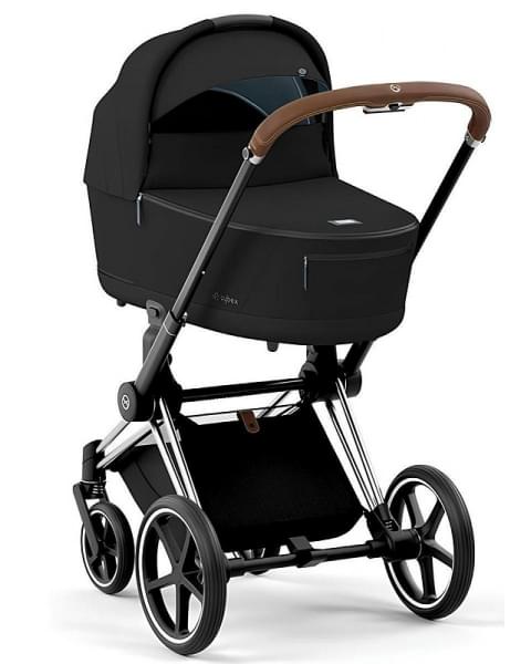 Коляска 3 в 1 Cybex Priam IV Chrome Brown и автокресло Aton B2 i-Size Bay Blue Sepia Black