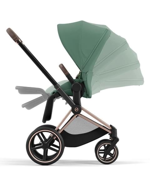 Коляска 3 в 1 Cybex Priam IV Rosegold и автокресло Aton B2 i-Size Leaf Green/Dynamic Red