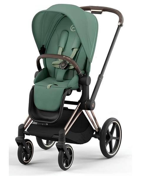 Коляска 3 в 1 Cybex Priam IV Rosegold и автокресло Aton B2 i-Size Leaf Green/Dynamic Red