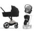 Коляска 3 в 1 Cybex Priam IV Rosegold и автокресло Aton S2 i-Size с базой Base One Sepia Black/Lava Grey