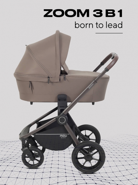 Коляска 3 в 1 Mowbaby Zoom PU Mocca