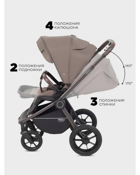 Коляска 3 в 1 Mowbaby Zoom PU Mocca