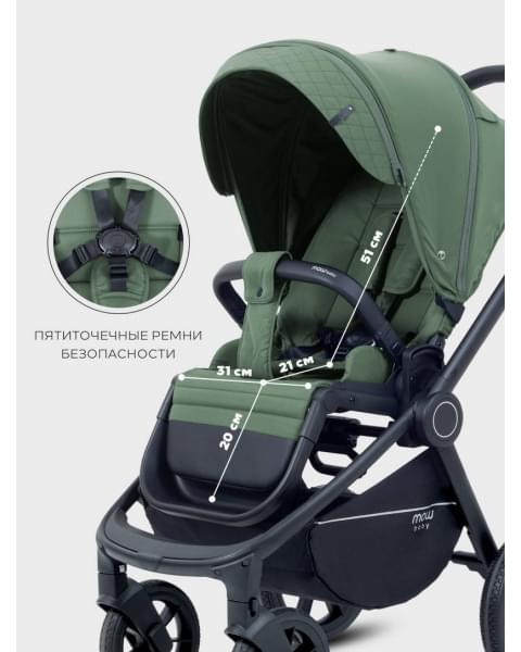 Коляска 3 в 1 Mowbaby Zoom PU Olive