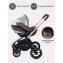 Коляска 3 в 1 Mowbaby Zoom PU gold cacao brown