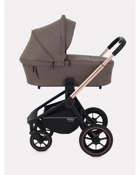 Коляска 3 в 1 Mowbaby Zoom PU gold cacao brown