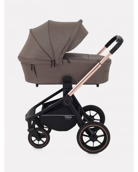 Коляска 3 в 1 Mowbaby Zoom PU gold cacao brown