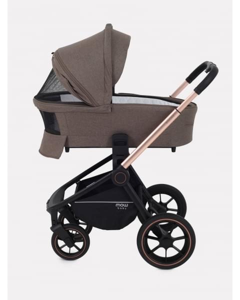 Коляска 3 в 1 Mowbaby Zoom PU gold cacao brown
