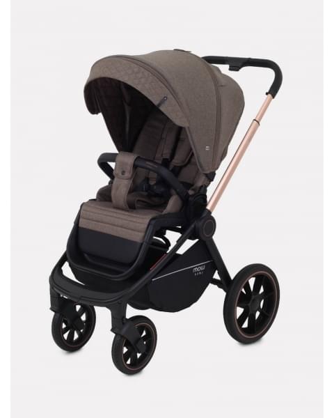 Коляска 3 в 1 Mowbaby Zoom PU gold cacao brown