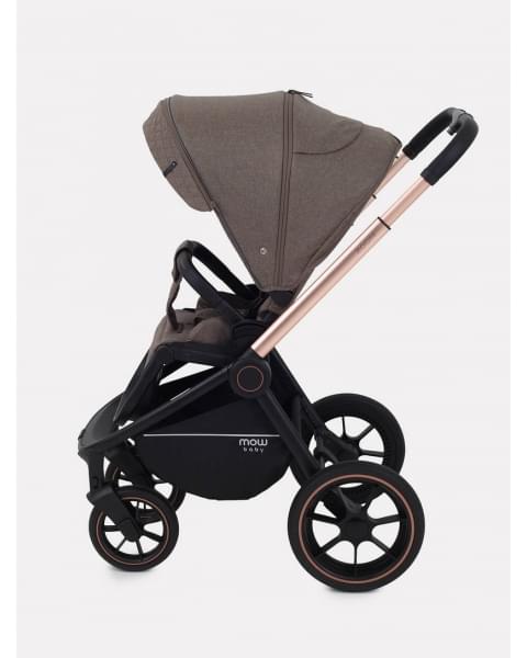 Коляска 3 в 1 Mowbaby Zoom PU gold cacao brown