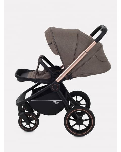 Коляска 3 в 1 Mowbaby Zoom PU gold cacao brown