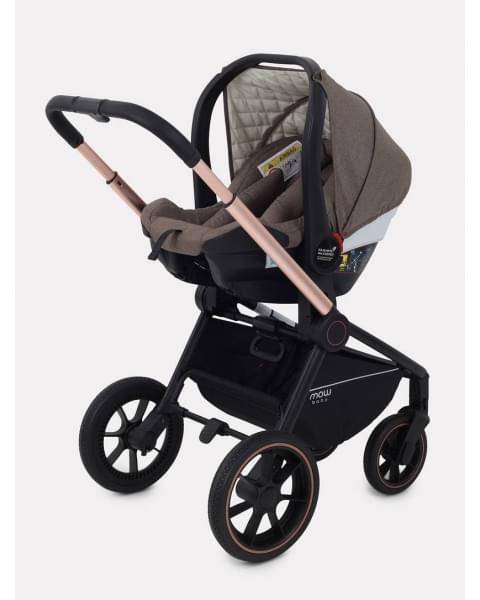 Коляска 3 в 1 Mowbaby Zoom PU gold cacao brown
