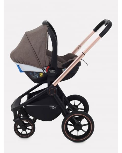 Коляска 3 в 1 Mowbaby Zoom PU gold cacao brown