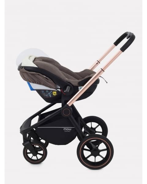 Коляска 3 в 1 Mowbaby Zoom PU gold cacao brown