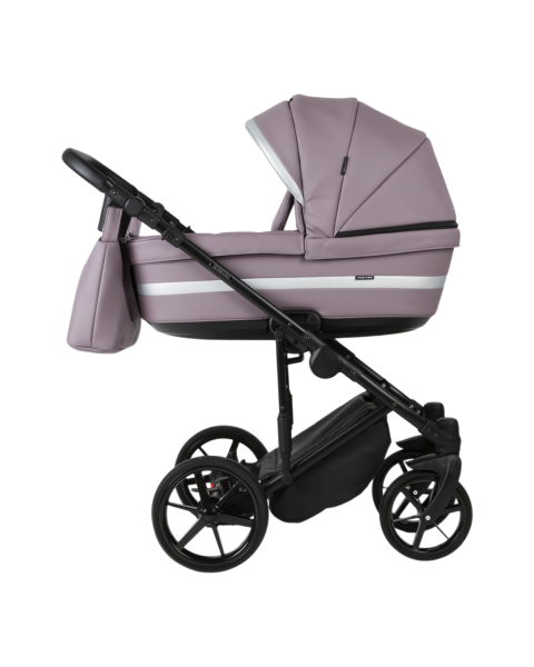 Детская коляска Adamex Rimini Deluxe 3 в 1 RI225A (СВ.СИРЕНЕВАЯ КОЖА+СТАЛЬНАЯ ПЕРЛ.ОТДЕЛКА)
