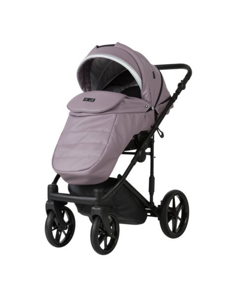 Детская коляска Adamex Rimini Deluxe 3 в 1 RI225A (СВ.СИРЕНЕВАЯ КОЖА+СТАЛЬНАЯ ПЕРЛ.ОТДЕЛКА)
