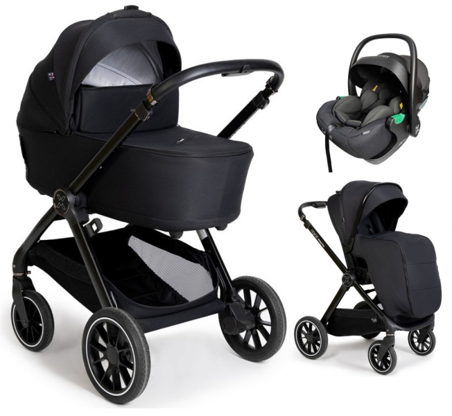 Коляска Agex Prima Pro 3 в 1 с автокреслом i-Safe Black Black (Черный)