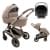 Коляска Agex Prima Pro 3 в 1 с автокреслом i-Team Black Beige (Бежевый)