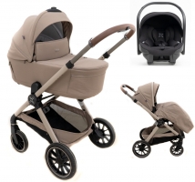 Коляска Agex Prima Pro 3 в 1 с автокреслом i-Team Black Beige (Бежевый)