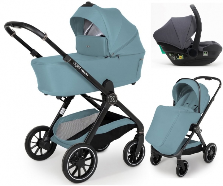 Коляска Agex Prima Pro 3 в 1 с автокреслом i-Team Grey Mint (Зеленый)
