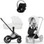 Коляска 3 в 1 Cybex Priam V Matt Black Style Off White + Cloud G3 Magic Black