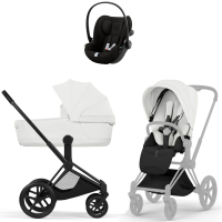 Коляска 3 в 1 Cybex Priam V Matt Black Style Off White + Cloud G3 Magic Black