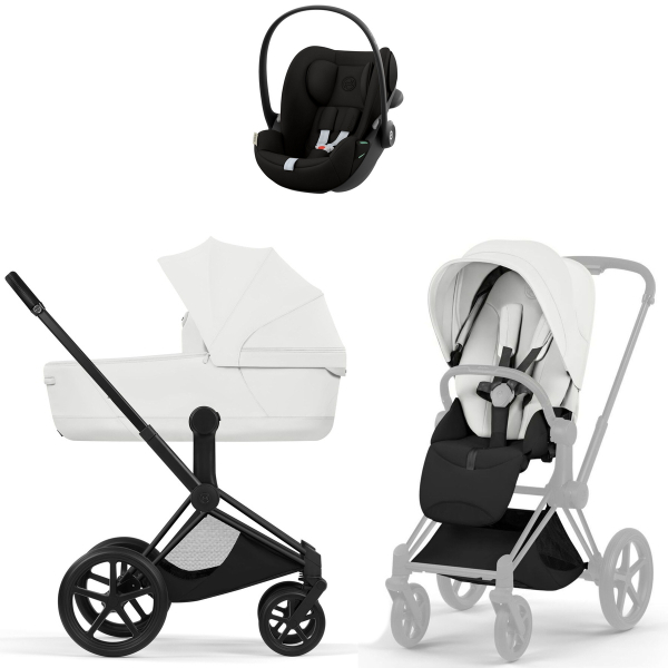 Коляска 3 в 1 Cybex Priam V Matt Black Style Off White + Cloud G3 Magic Black