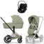 Коляска 3 в 1 Cybex Priam V Rosegold Style Sage Green + Cloud G3 Magic Black