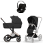 Коляска 3 в 1 Cybex Priam V Rosegold Style Sepia Black + Cloud G3 Magic Black