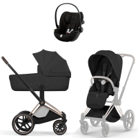 Коляска 3 в 1 Cybex Priam V Rosegold Style Sepia Black + Cloud G3 Magic Black
