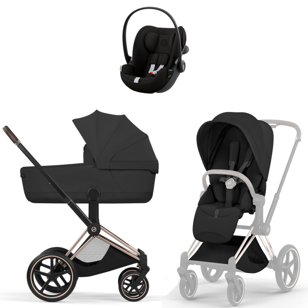 Коляска 3 в 1 Cybex Priam V Rosegold Style Sepia Black + Cloud G3 Magic Black