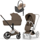 Коляска 4 в 1 Cybex Priam V Rosegold Style Coconut Brown + Cloud T Cozy Beige Plus Base T