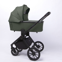 Коляска детская Peppy Monaco 2 в 1 Oliva Green (зеленый), рама черная