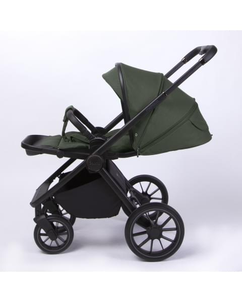 Коляска детская Peppy Monaco 2 в 1 Oliva Green (зеленый), рама черная