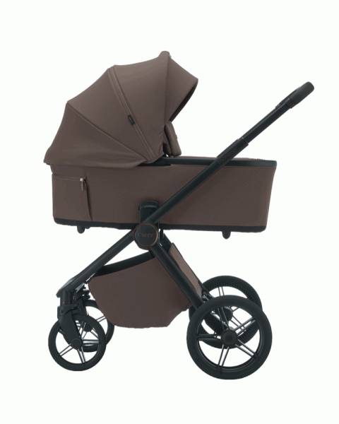 Коляска детская Peppy Monaco Plus 2 в 1 Sandstone (песочный), рама черная